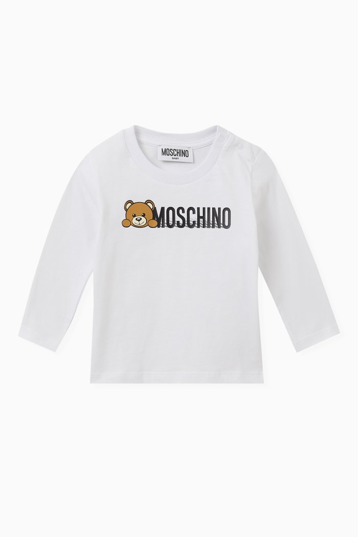 

Teddy Bear Print T-Shirt in Cotton, White