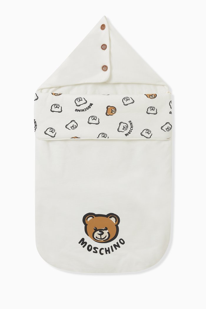 

All-over Teddy Bear Sleeping Bag in Organic Cotton Fleece, Neutral
