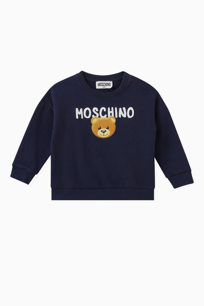 

Teddy Bear Sweatshirt in Cotton Jersey, Blue