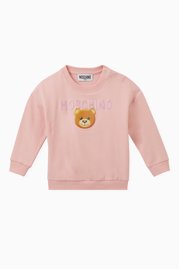 

Teddy Bear Sweatshirt in Cotton Jersey, Pink