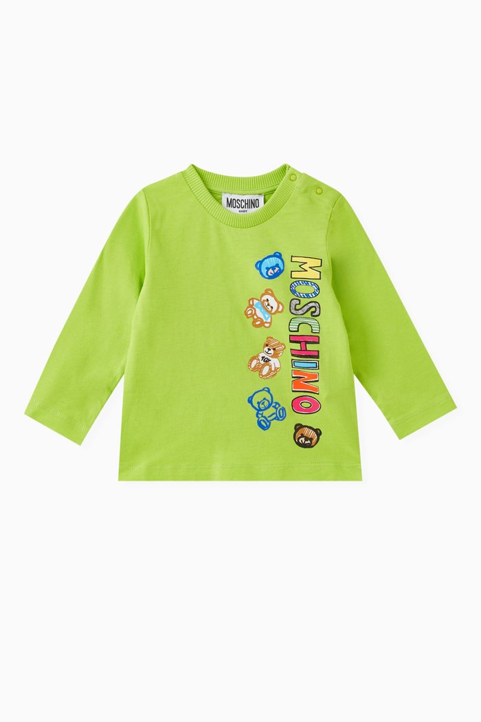 Sketch Teddy T-shirt in Cotton Jersey, Green