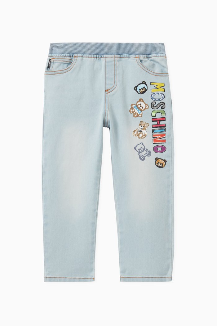 

Drawn Logo Pants in Denim, Blue