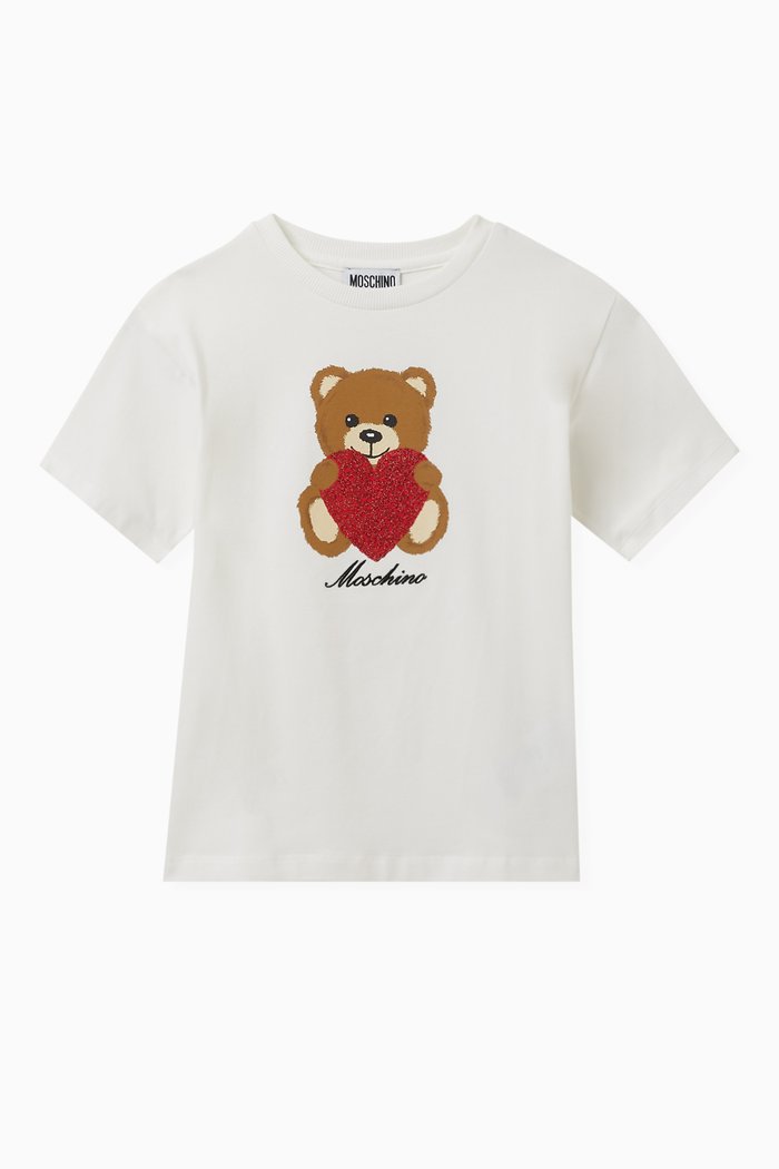 

Heart Teddy Bear Maxi T-shirt in Cotton Jersey, Neutral