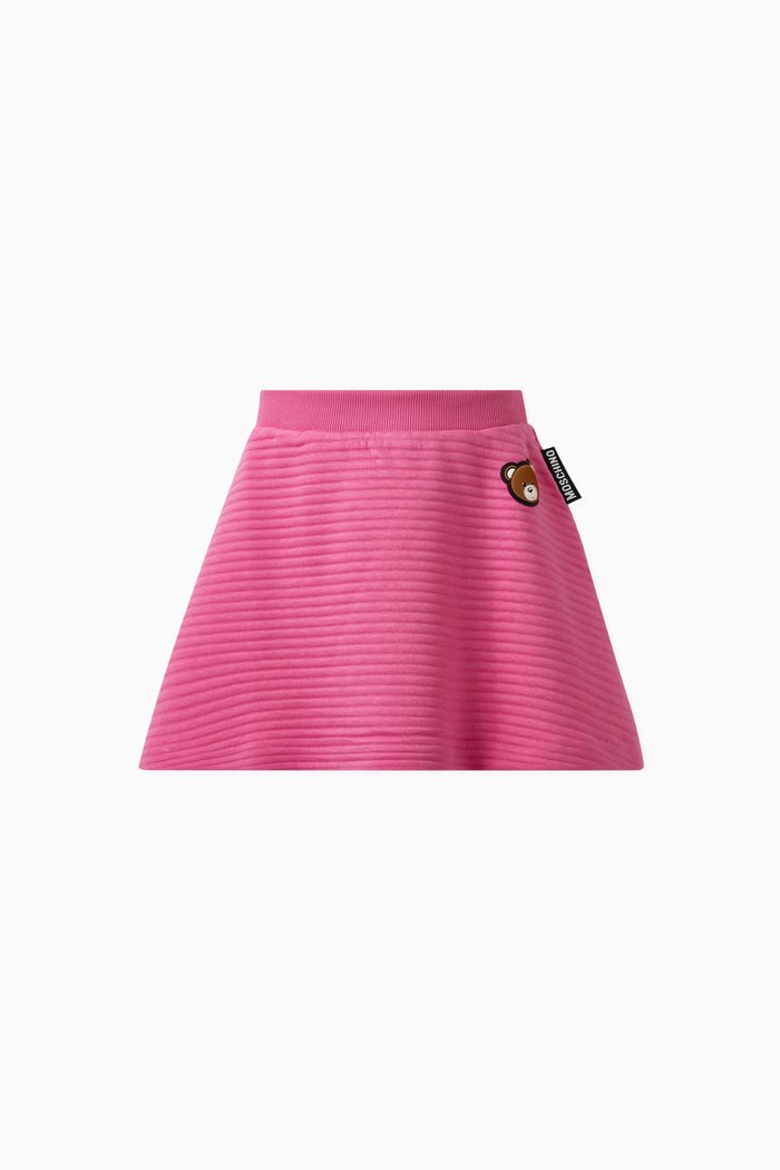

Teddy Face Skirt in Cotton, Pink