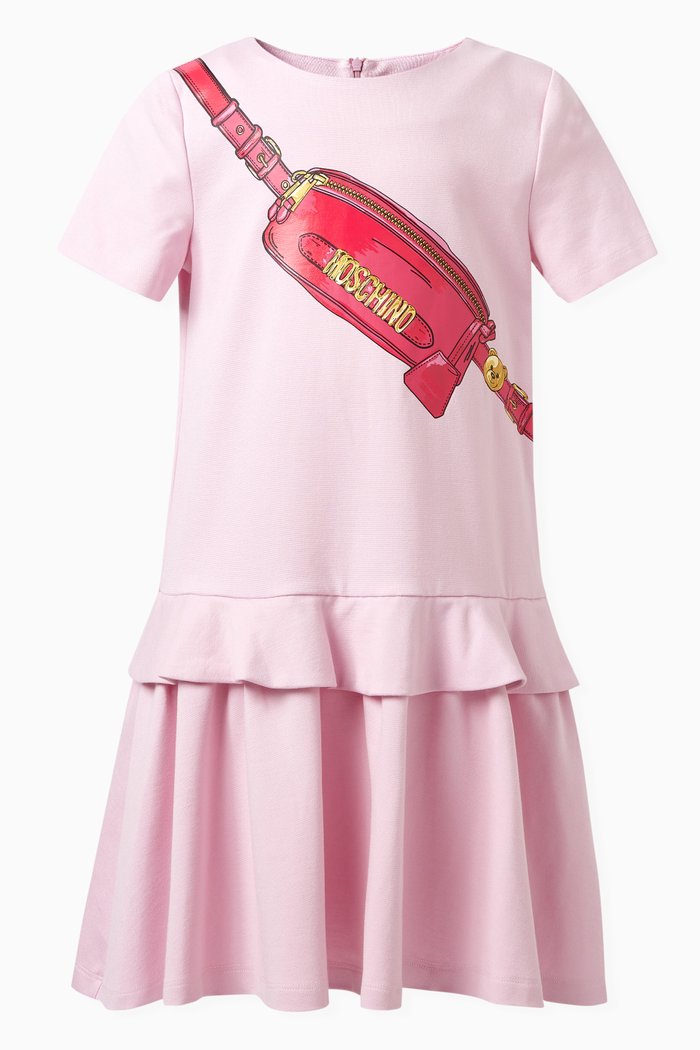 

Crossbody Bag Print Dress in Viscose, Pink