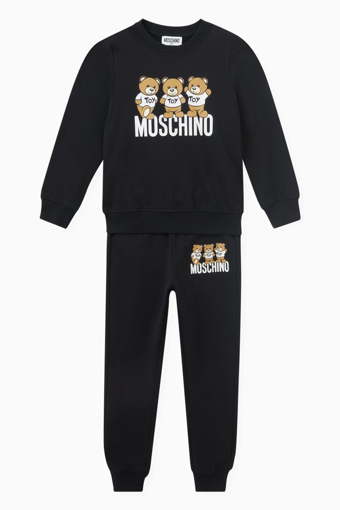 

Teddy Friends Tracksuit in Cotton Jersey, Black