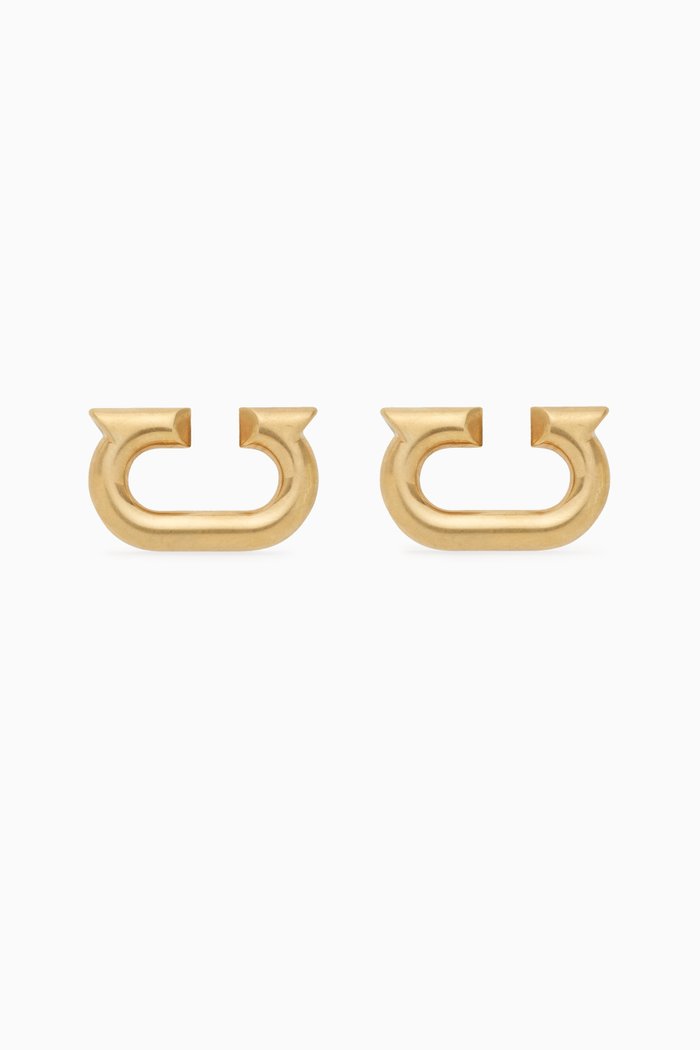 

Gancini Earrings in Matte Aluminium, Gold