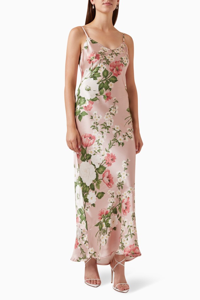 

Parma Maxi Dress in Silk-charmeuse, Pink
