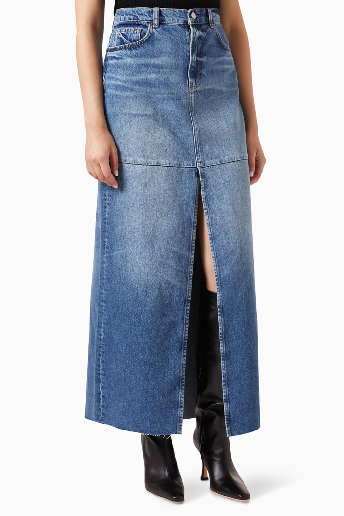 

Tazz Maxi Skirt in Denim, Blue