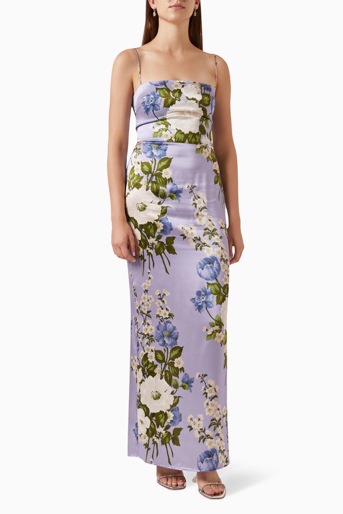 

Frankie Maxi Dress in Silk-charmeuse, Purple