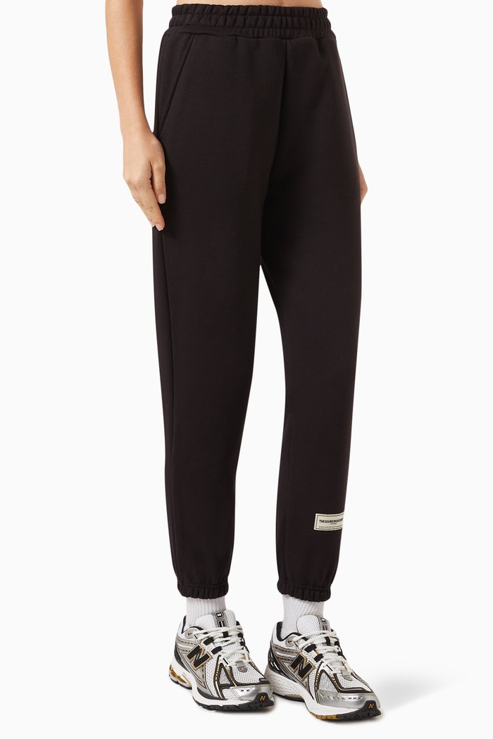 

Regular-fit 27" Joggers in Organic Cotton-blend, Black