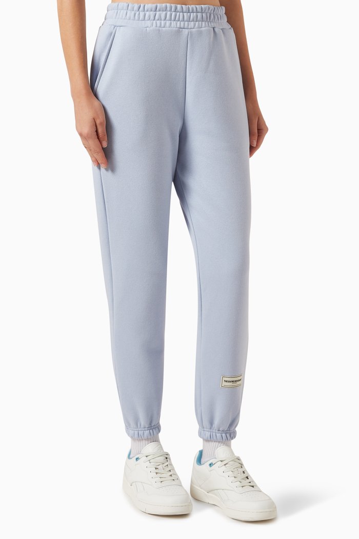 Regular-fit 27" Joggers in Organic Cotton-blend, Blue