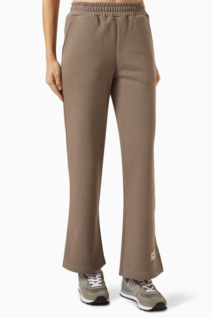 Wide-leg 29"Joggers in Organic Cotton-blend, Neutral