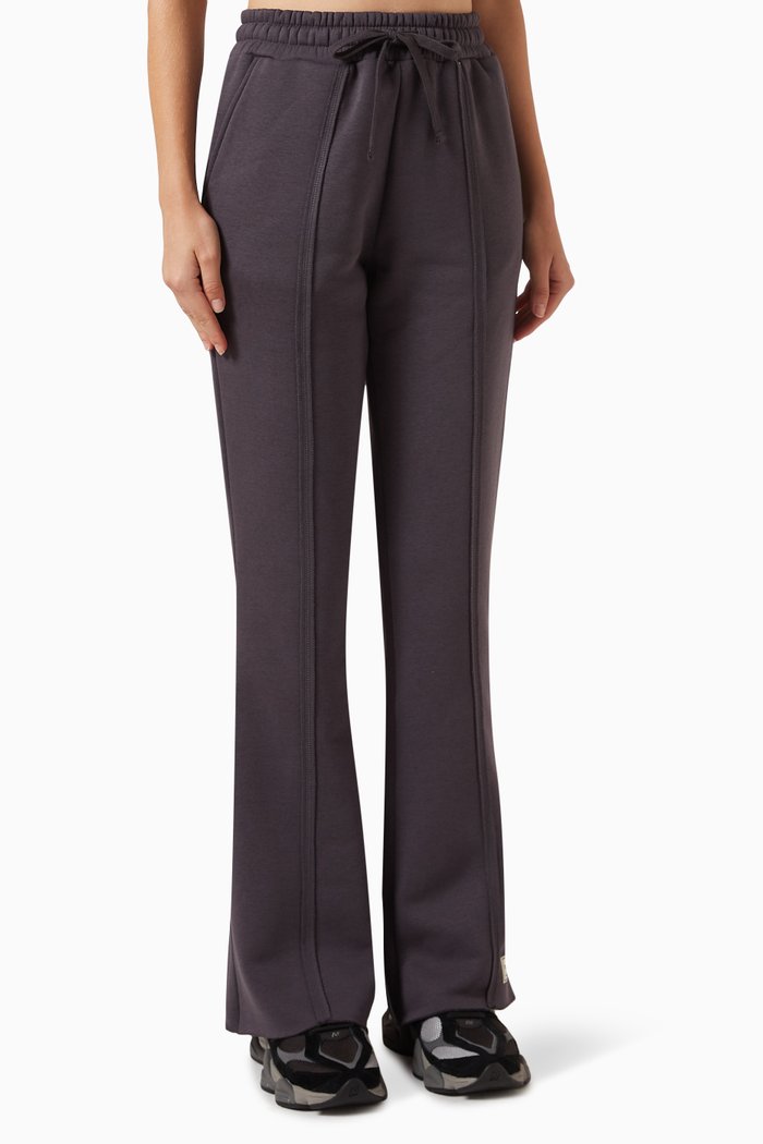 

Raw-edge Joggers in Cotton-blend Jersey, Grey