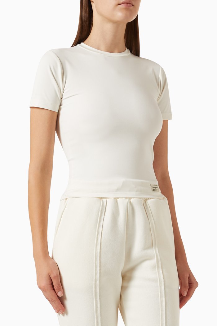 

Slinky Crop T-shirt in Softskin100©, Neutral