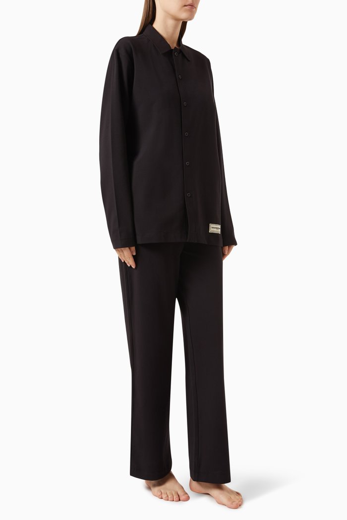 

Button-up Pyjama Set in Organic Cotton-jersey, Black