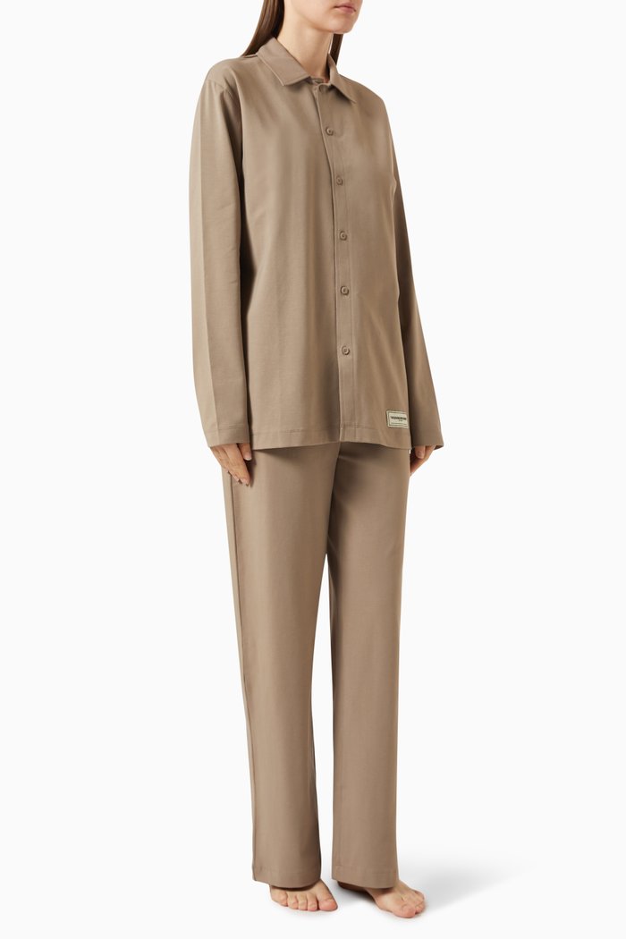 

Button-up Pyjama Set in Organic Cotton-jersey, Neutral