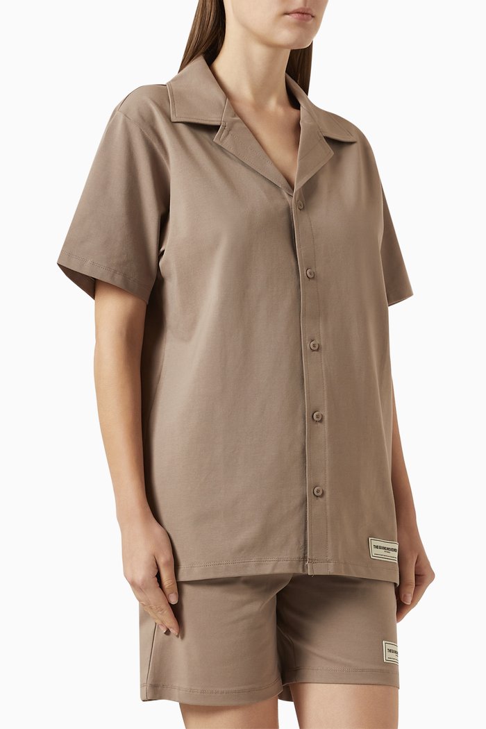 

Button-up Short Pyjama Set in Organic Cotton-jersey, Neutral