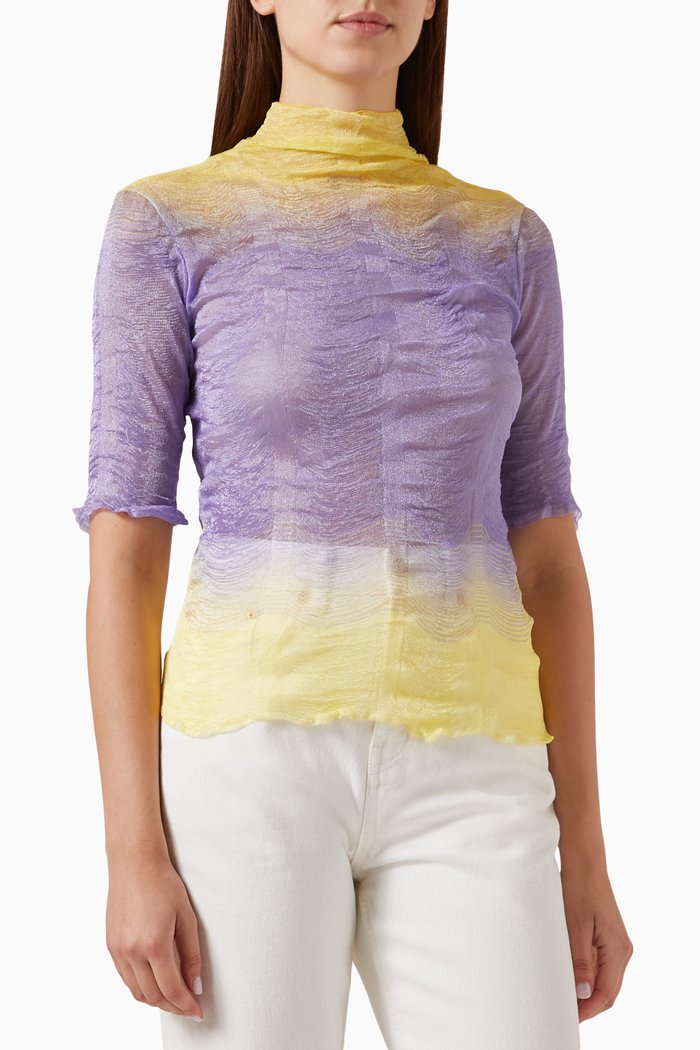 

Ombré Mockneck in Yarn-dyed Knit, Yellow