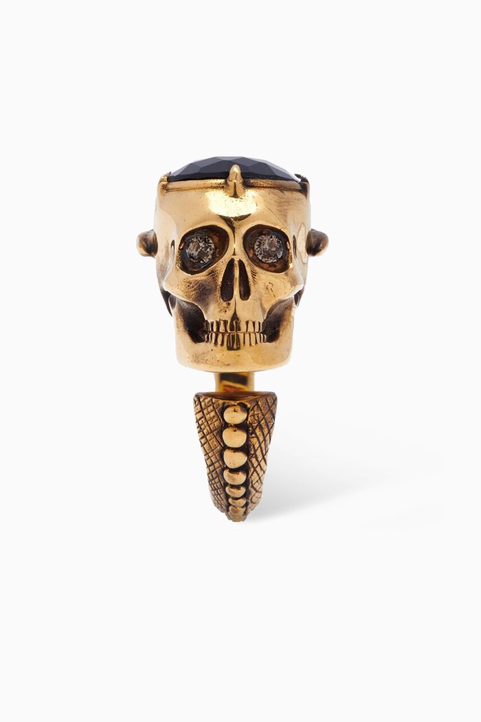 

Victorian Crystal Skull Ring in Eco-brass, Multicolour