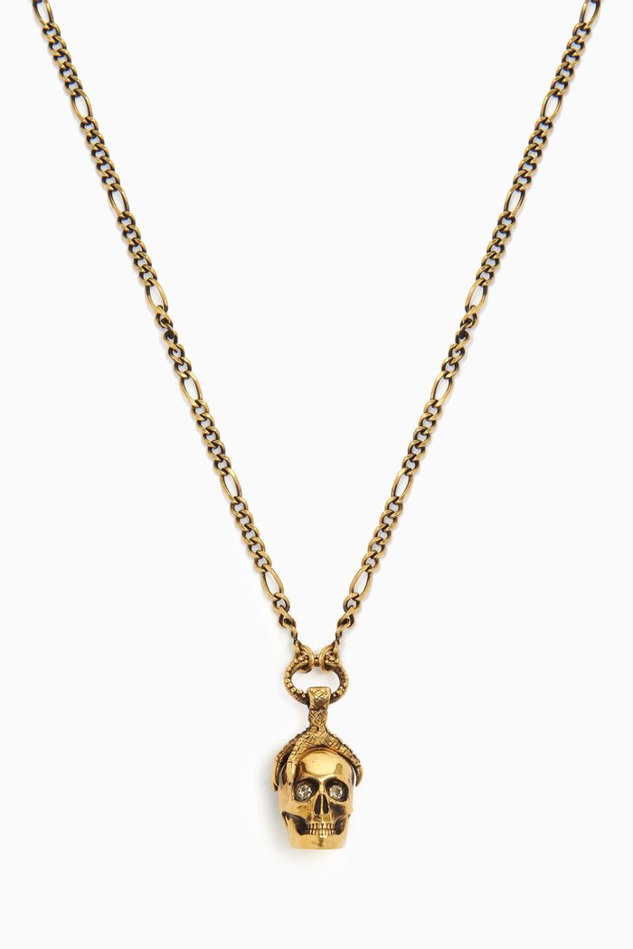 

Victorian Crystal Skull Necklace in Eco-brass, Multicolour