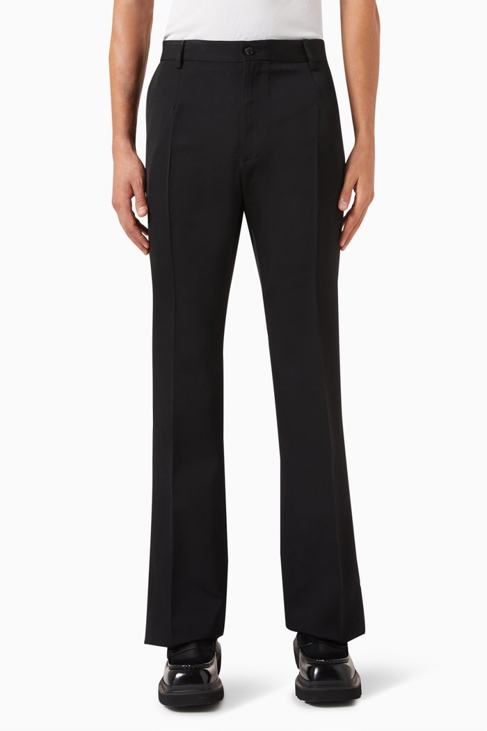 

Flared Pants in Wool, Black