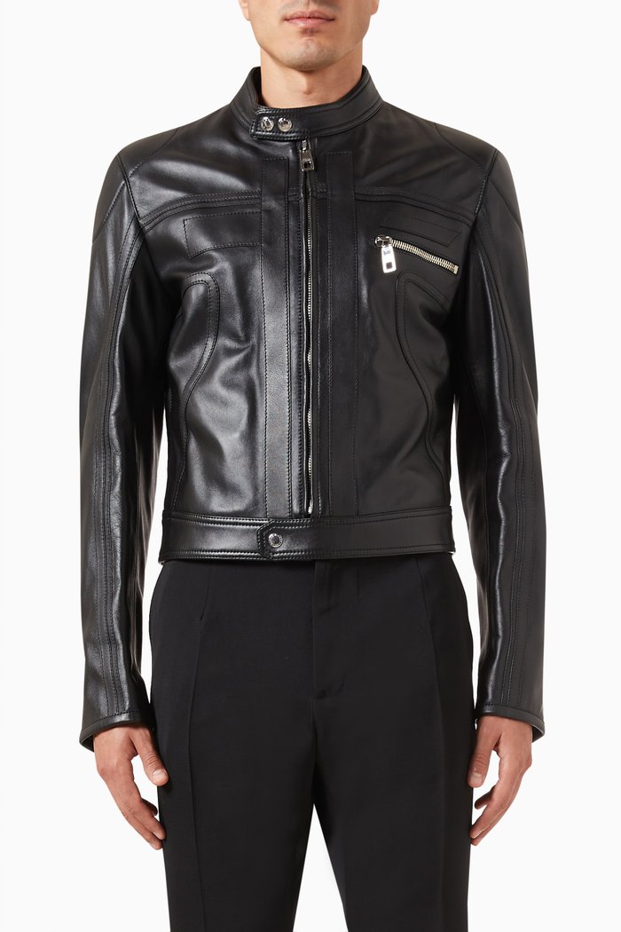 

Biker Jacket in Nappa Leather, Black