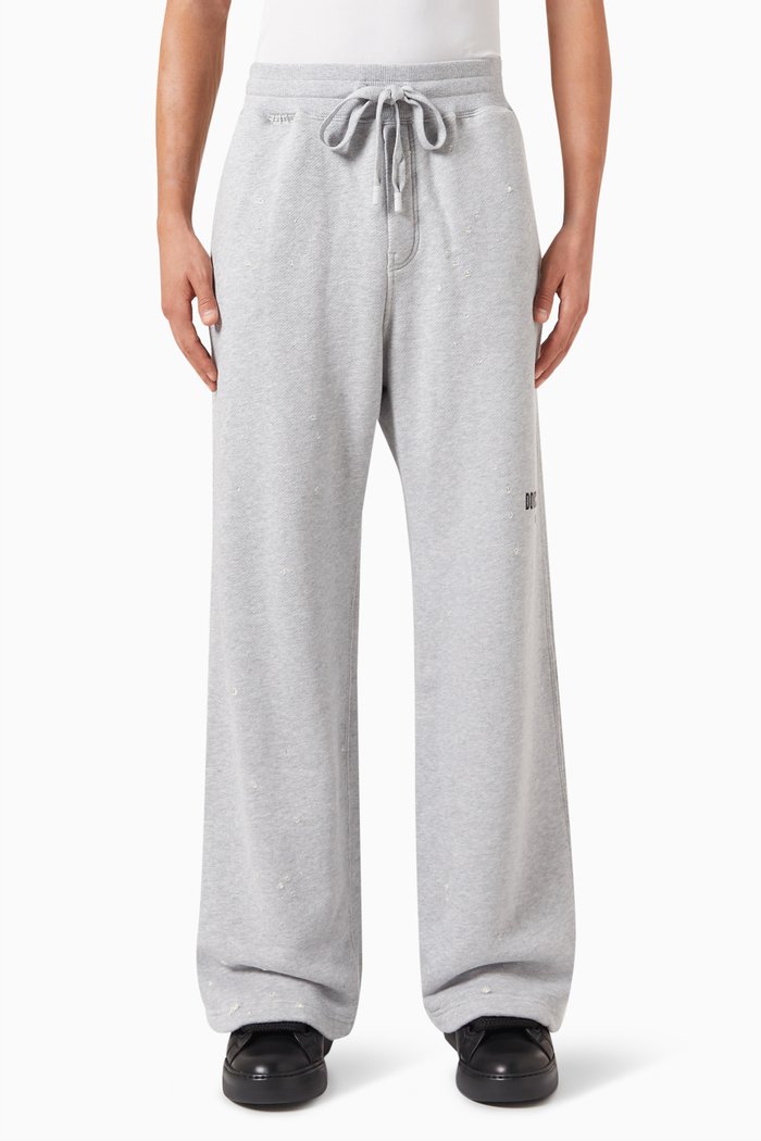 

Logo Print Jogging Pants in Cotton, Grey