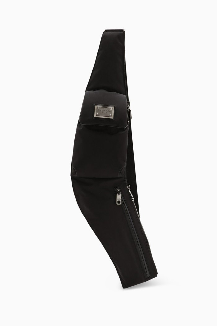 

Logo-plaque Belt Bag in Nylon, Black