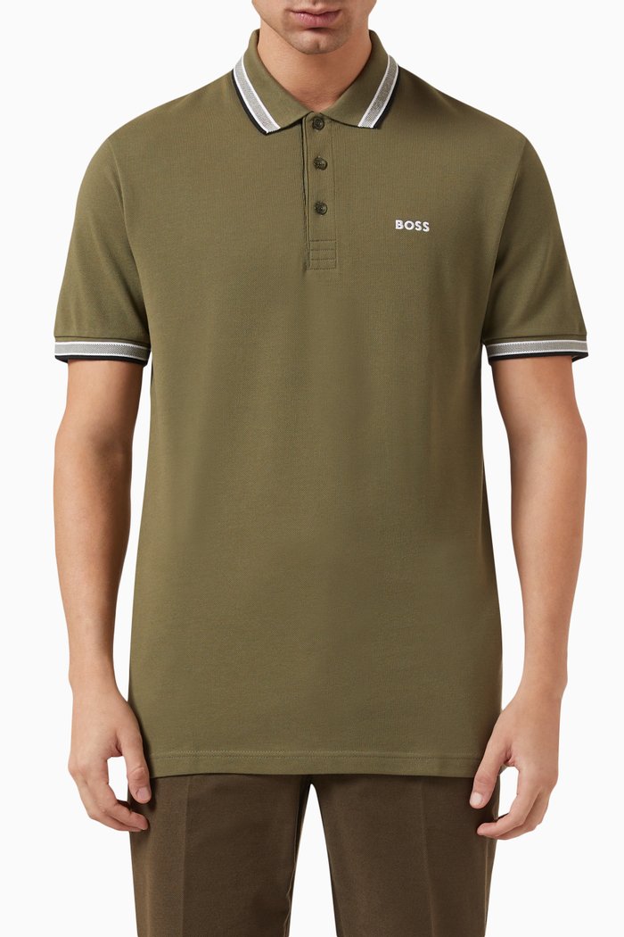 

Logo Polo Shirt in Organic Cotton, Green