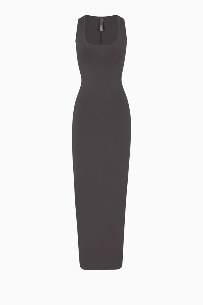 

New Vintage Scoop-neck Maxi Dress in Stretch-cotton, Neutral