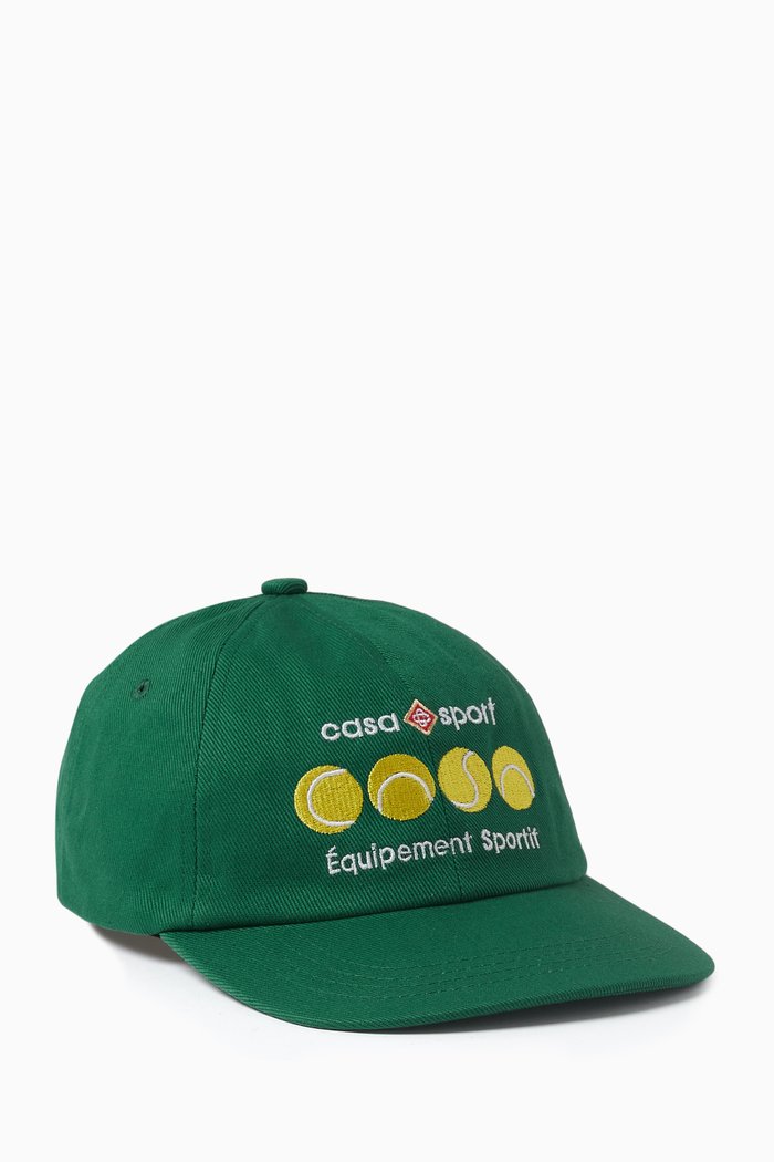 

Embroidered Casa Cap in Cotton, Green