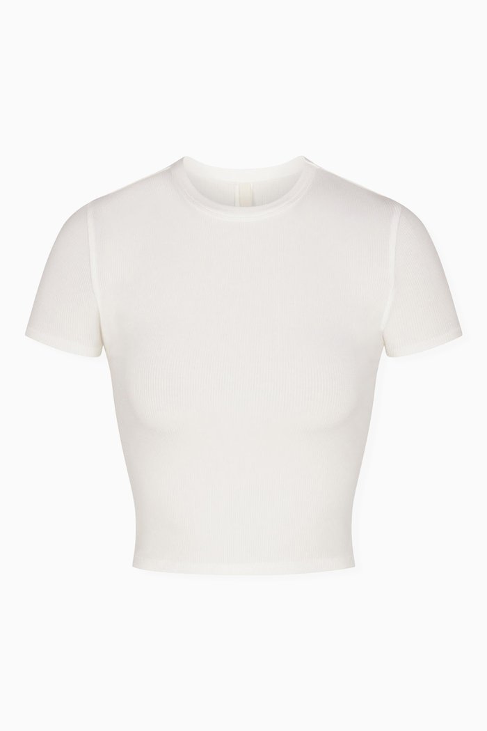 

Soft Lounge Cropped T-Shirt, White
