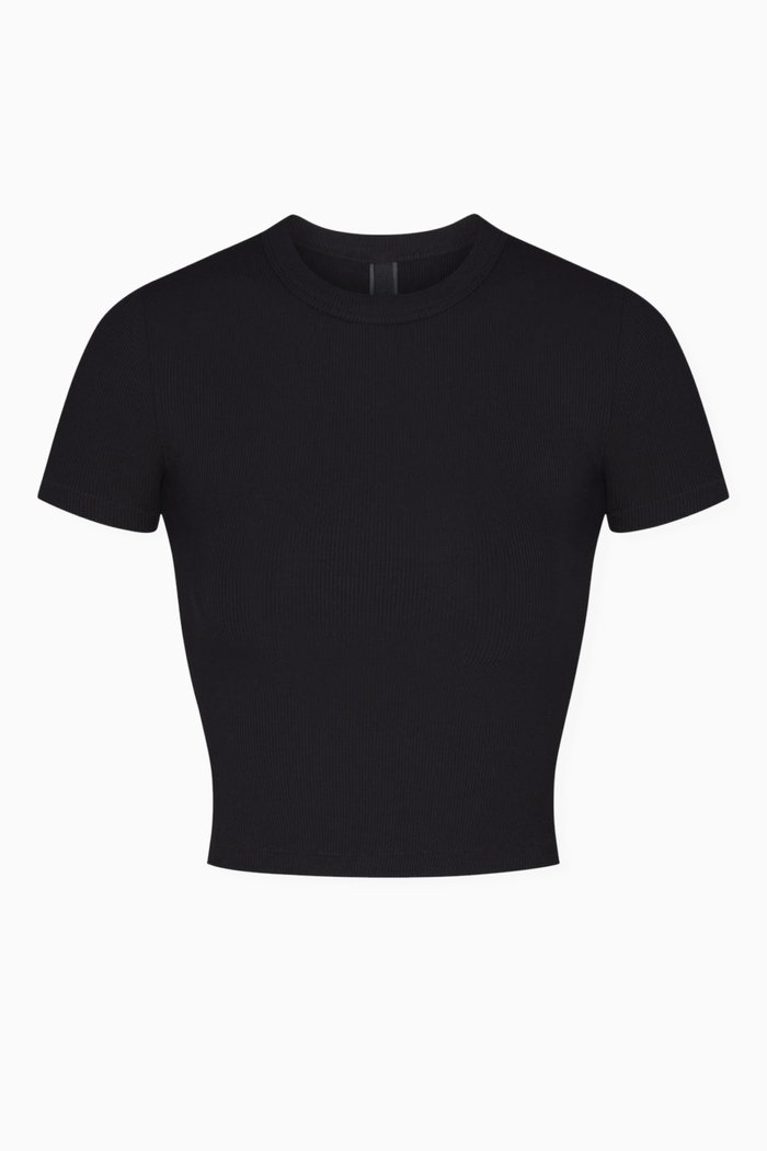 

Soft Lounge Cropped T-Shirt, Black