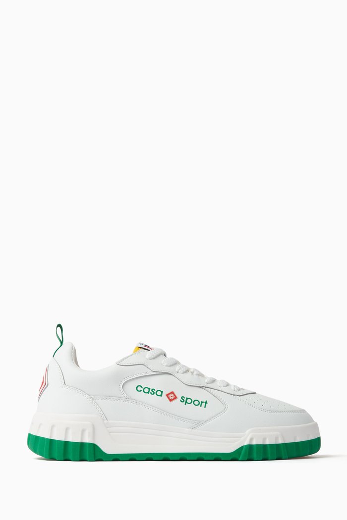 

Tennis Court Low-top Sneakers in Leather, Multicolour