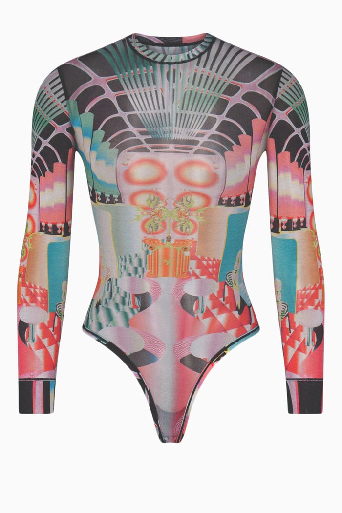 

Summer Mesh Long Sleeve Bodysuit, Multicolour