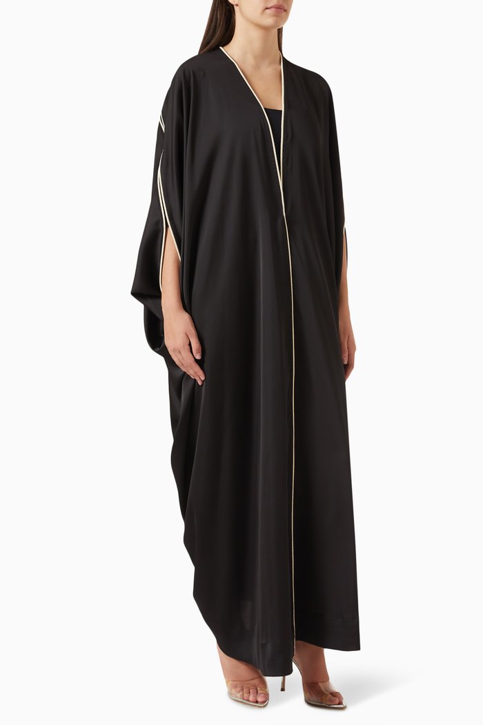 

Woven Abaya in Crepe, Black