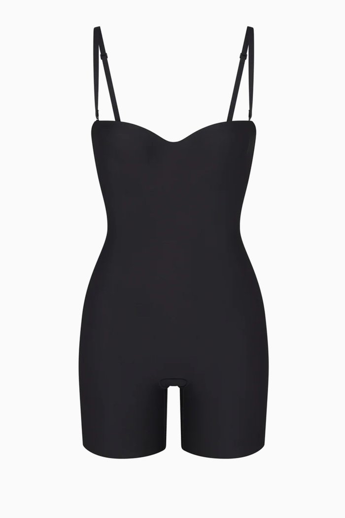 

Underwire Mid-Thigh Bodysuit, Black