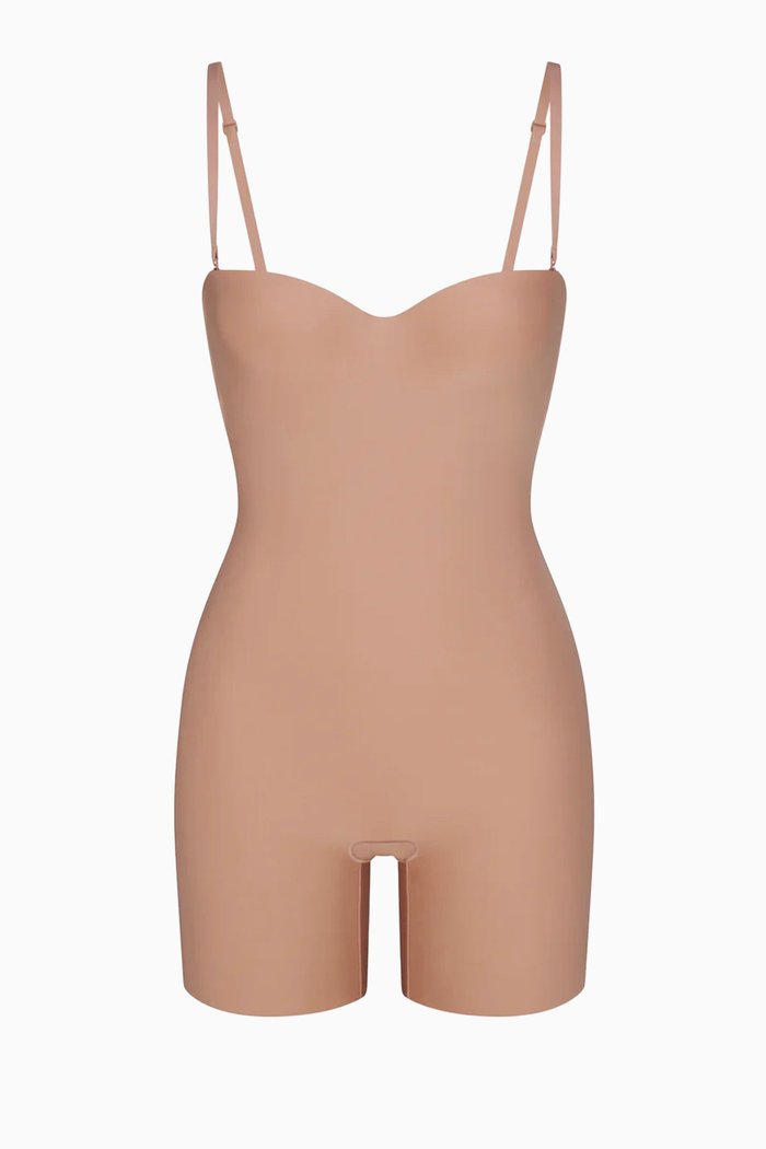 

Underwire Mid-Thigh Bodysuit, Brown