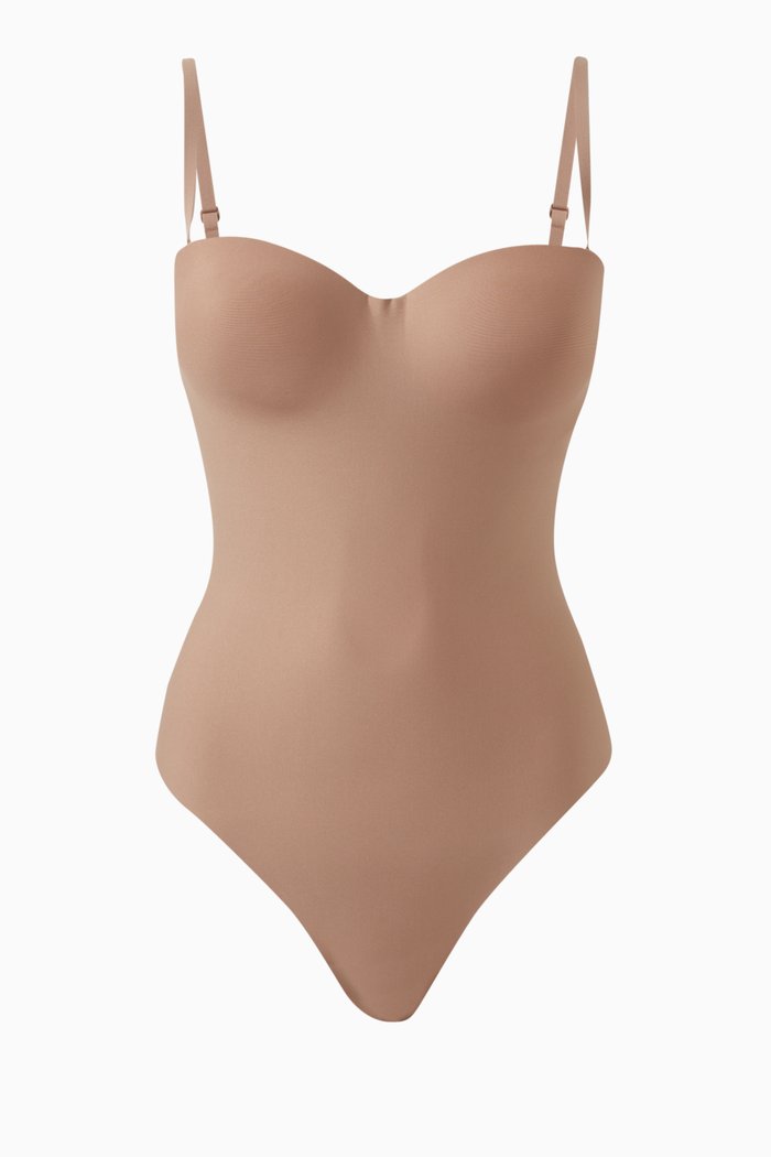 Underwire Thong Bodysuit, Brown