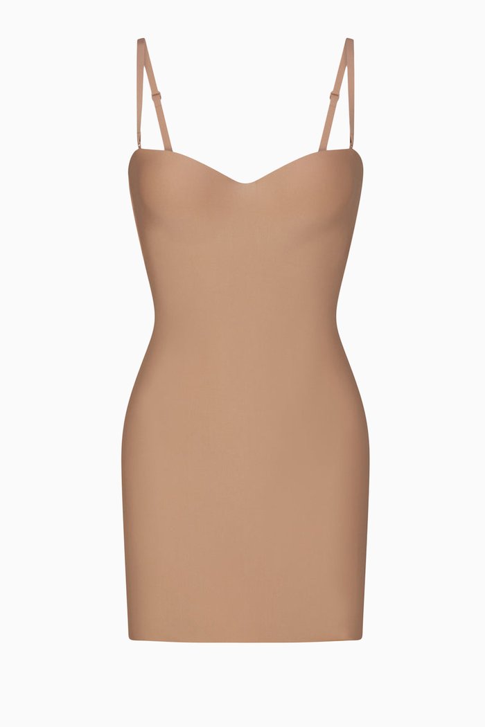 Underwire Slip Dress, Brown