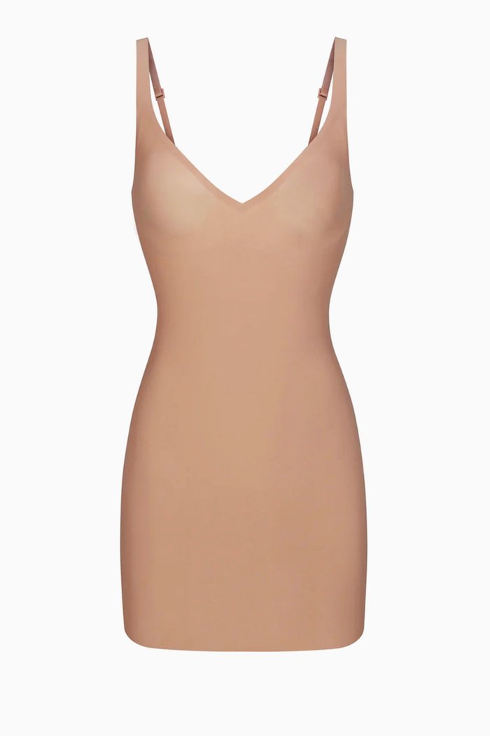

Foundations Moulded Cup Slip Dress, Brown
