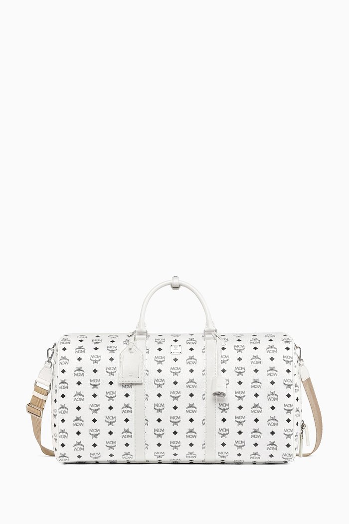 

Xlarge Ottomar Weekender 55 Duffle Bag in Coated Canvas, White