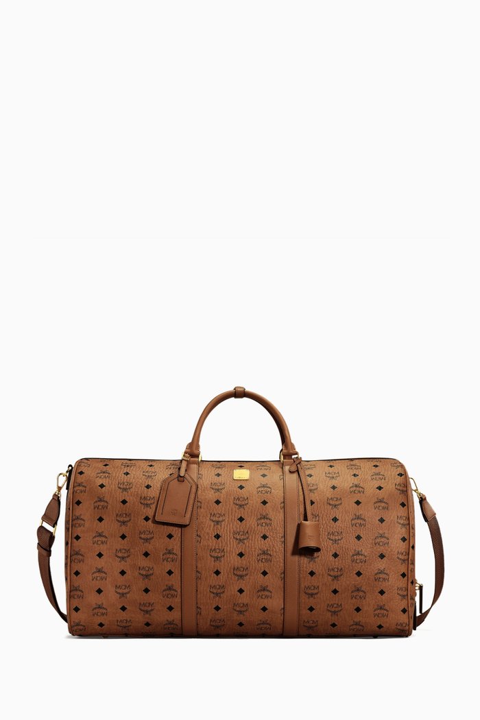 Medium Ottomar Weekender 45 Duffle Bag in Coated Canvas, Brown