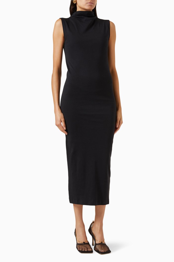 

Rose Dress in Ribbed-jersey, Black