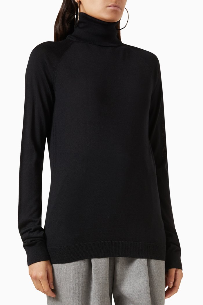 

Vas Turtleneck Sweater in Wool-blend, Black