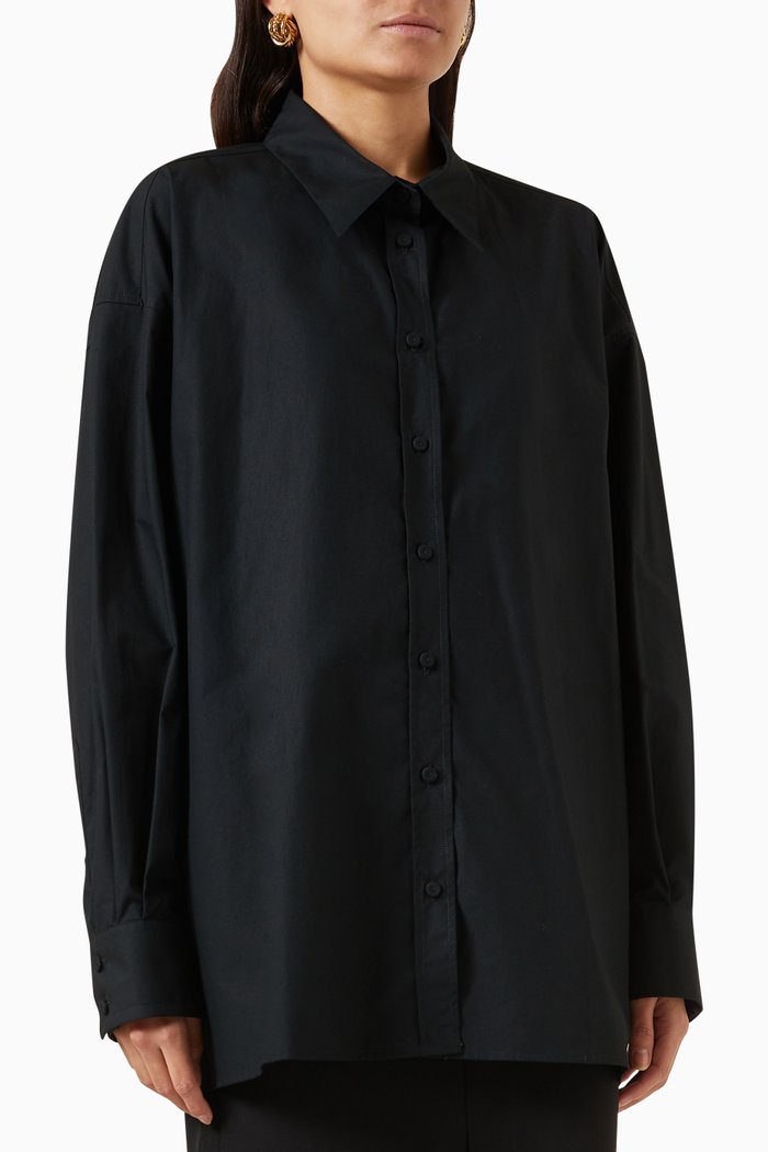 

Leo Relaxed-fit Shirt in Cotton, Black