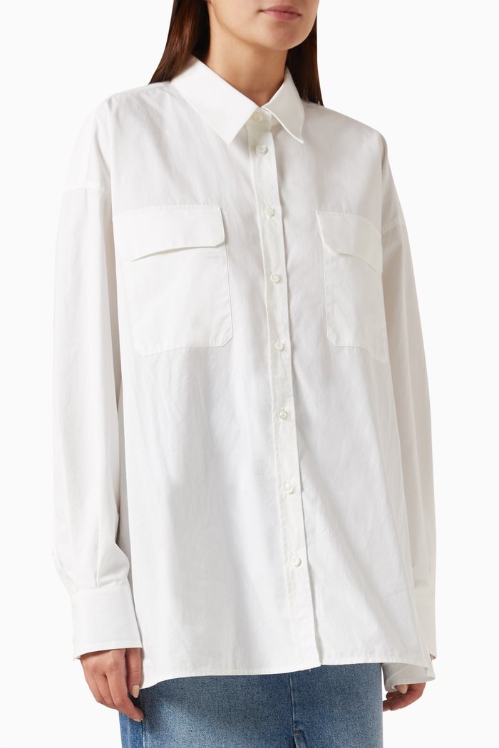 

Leo Oversized Pocket Shirt in Cotton-poplin, Yellow