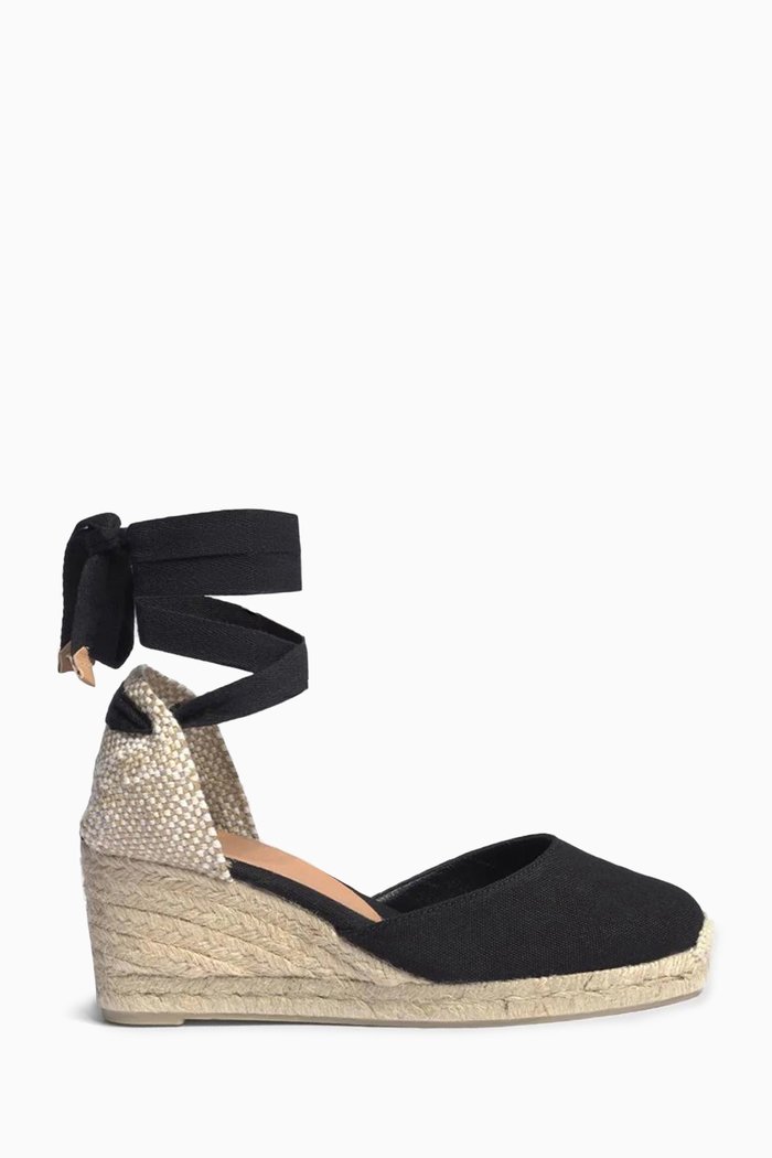 

Carina 50 Espadrille Wedges in Canvas, Black