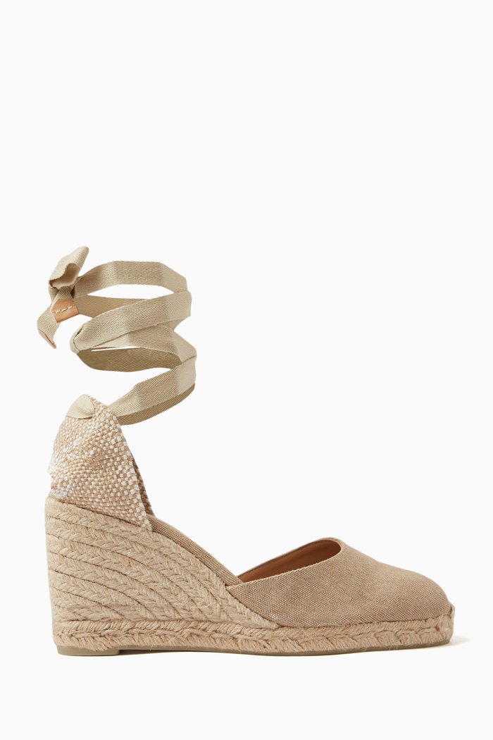 

Carina 70 Espadrille Wedges in Canvas, Neutral